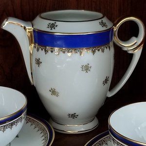 Limoges France Porcelain d'art & More ~ Sugar Bowl, Creamer, Cups and Saucers